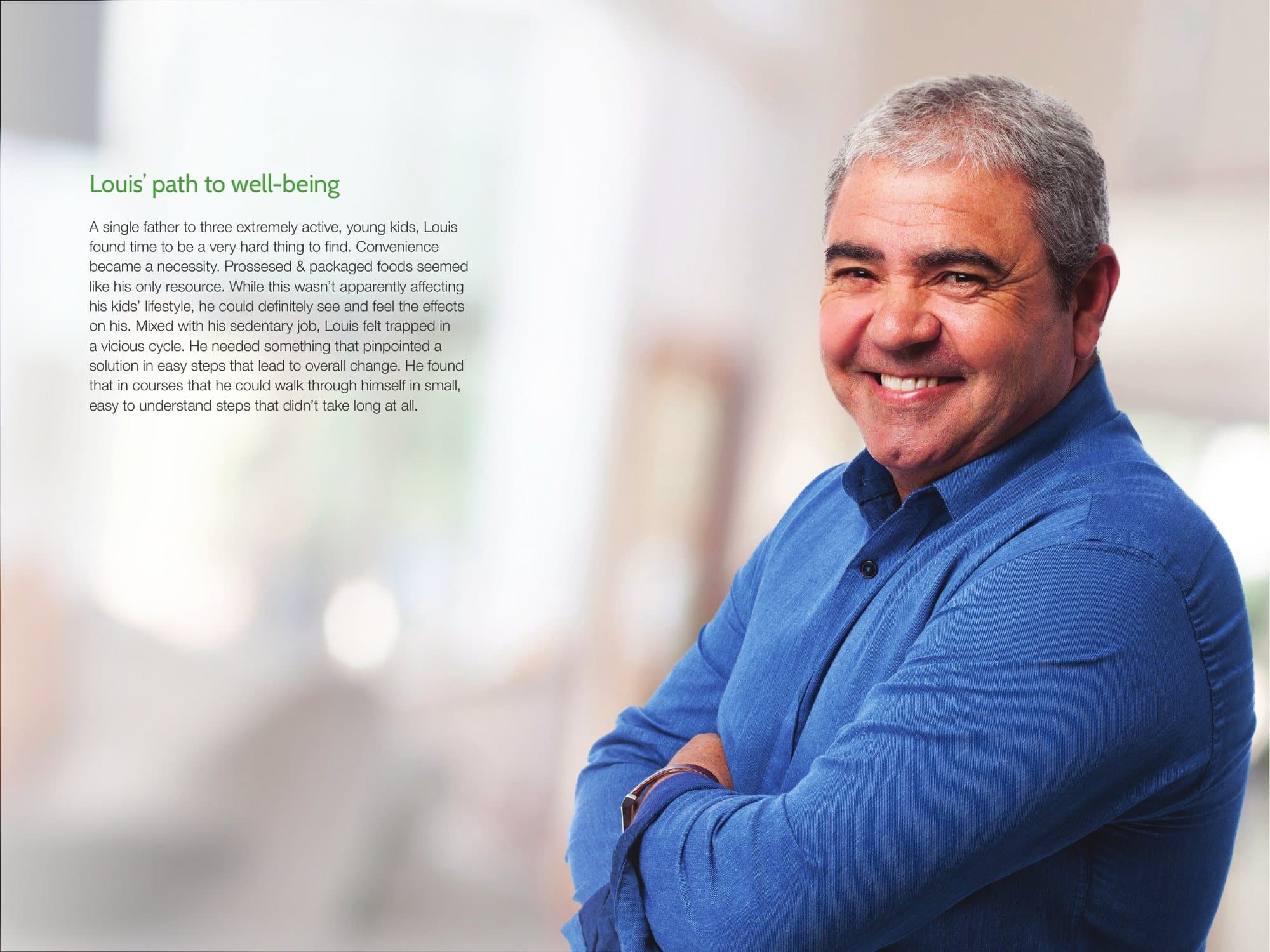 Persona page: Louis' path to well-being
