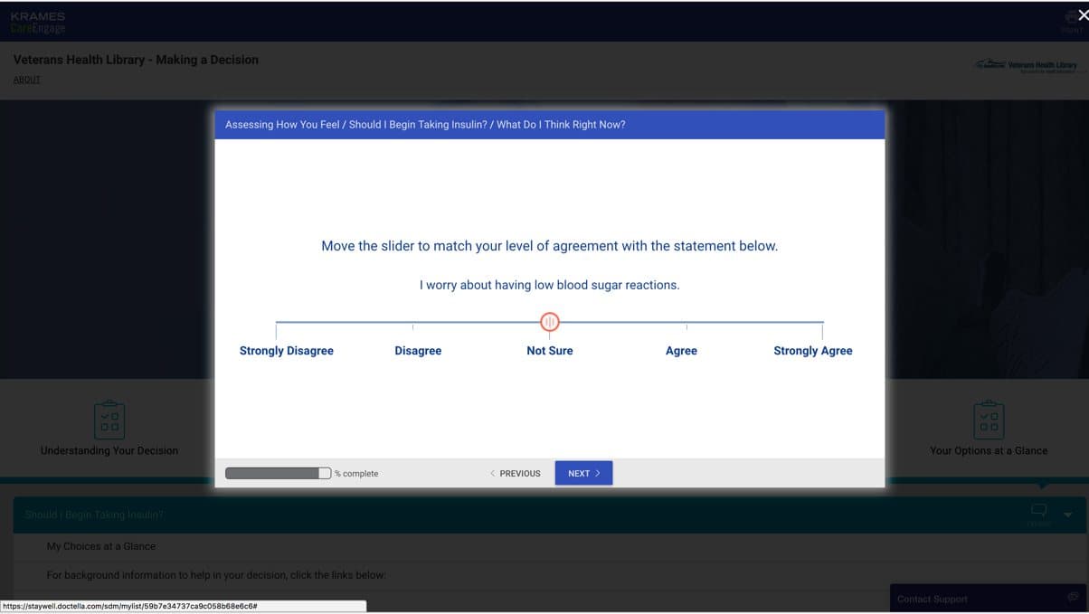 A lightbox in the old tool asking for agreement on a thin slider
